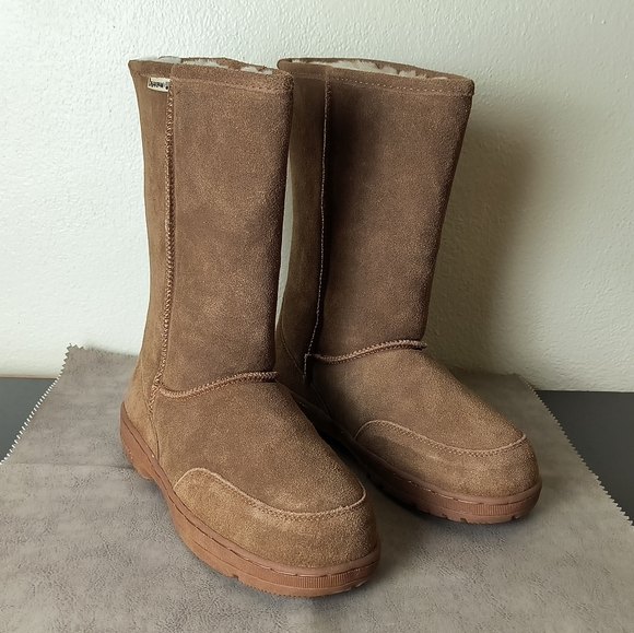 BearPaw Meadow Tan Winter Boots Suede Mid-Calf Women's Size 9 - Picture 1 of 16